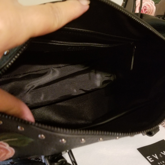 EVVE MILANO Roses Brown Vegan Leather Satchel - Picture 8 of 13